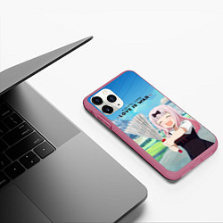 Чехол iPhone 11 Pro матовый Love is war, цвет: 3D-малиновый — фото 2