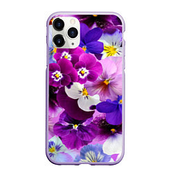 Чехол iPhone 11 Pro матовый CHARMING PANSIES, цвет: 3D-светло-сиреневый