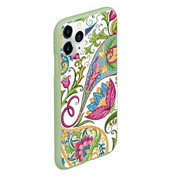 Чехол iPhone 11 Pro матовый Fashionable floral Oriental pattern Summer 2025, цвет: 3D-салатовый — фото 2