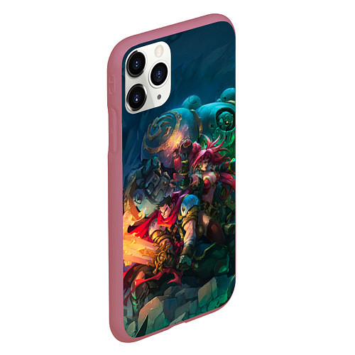 Чехол iPhone 11 Pro матовый Battle Chasers / 3D-Малиновый – фото 2