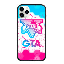 Чехол iPhone 11 Pro матовый GTA Neon Gradient, цвет: 3D-черный