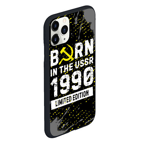 Чехол iPhone 11 Pro матовый Born In The USSR 1990 year Limited Edition / 3D-Черный – фото 2