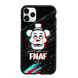 Чехол iPhone 11 Pro матовый FNAF в стиле Glitch Баги Графики на темном фоне, цвет: 3D-черный