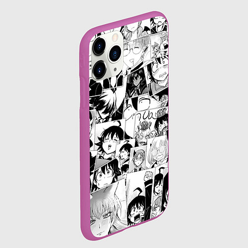 Чехол iPhone 11 Pro матовый Добро пожаловать в ад? Ирума! pattern / 3D-Фиолетовый – фото 2