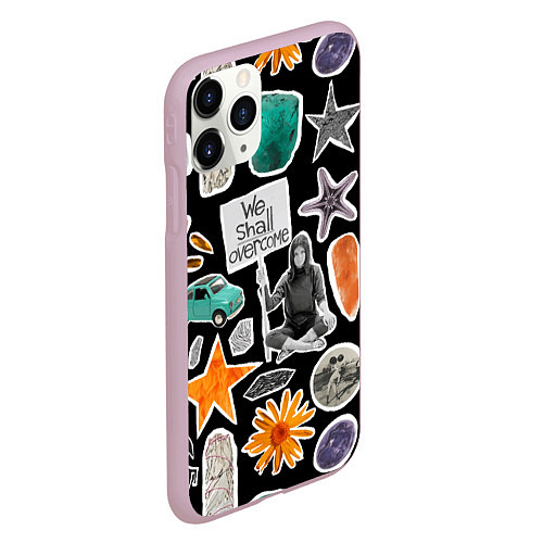 Чехол iPhone 11 Pro матовый Underground pattern We shall overcome / 3D-Розовый – фото 2