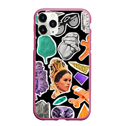 Чехол iPhone 11 Pro матовый Underground pattern Fashion trend, цвет: 3D-малиновый