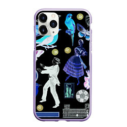 Чехол iPhone 11 Pro матовый Underground pattern Fashion 2077, цвет: 3D-светло-сиреневый