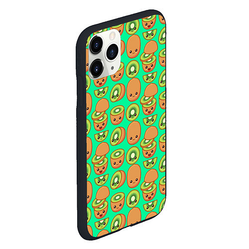 Чехол iPhone 11 Pro матовый POSITIVE KIWI FRUIT / 3D-Черный – фото 2