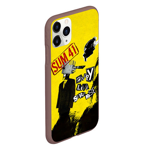 Чехол iPhone 11 Pro матовый Go Chuck YourselfHappy Live Surprise - Sum 41 / 3D-Коричневый – фото 2