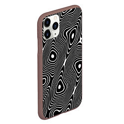 Чехол iPhone 11 Pro матовый Чёрно-белая стилизованная поверхность воды Wave pa, цвет: 3D-коричневый — фото 2
