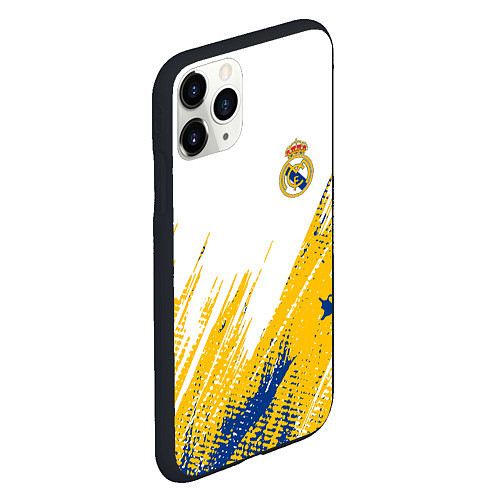 Чехол iPhone 11 Pro матовый Real madrid краска / 3D-Черный – фото 2