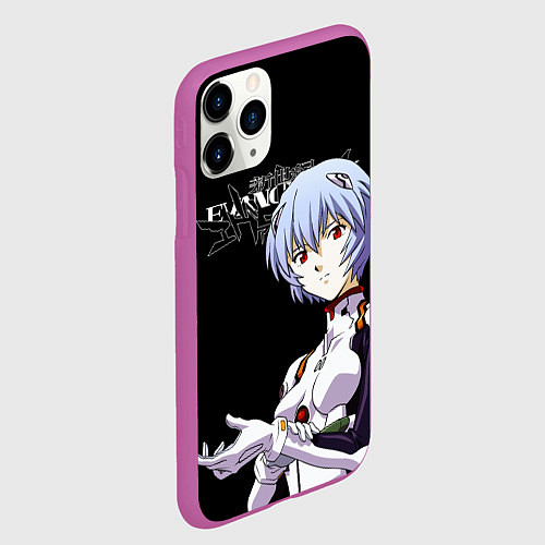 Чехол iPhone 11 Pro матовый АЯНАМИ РЕЙ ЕВА-00 ЕВАНГЕЛИОН / 3D-Фиолетовый – фото 2
