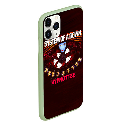 Чехол iPhone 11 Pro матовый Hypnotize - System of a Down / 3D-Салатовый – фото 2