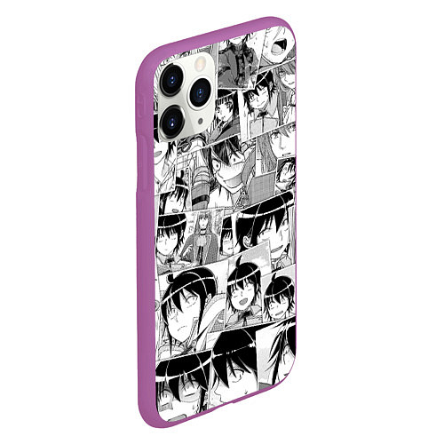 Чехол iPhone 11 Pro матовый Tsuki ga Michibiku Isekai Douchuu pattern / 3D-Фиолетовый – фото 2