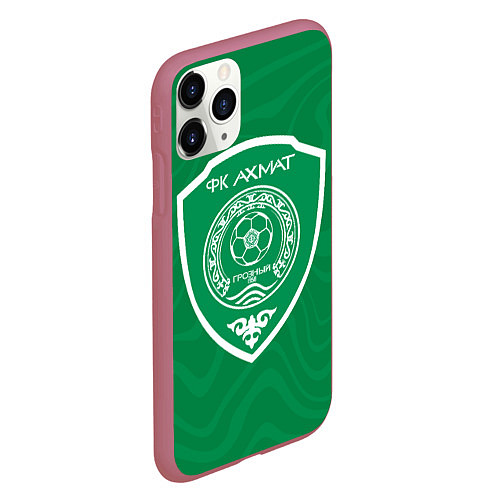 Чехол iPhone 11 Pro матовый ФК АХМАТ - ЧЕЧНЯ / 3D-Малиновый – фото 2