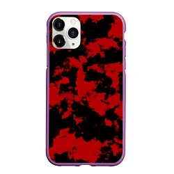 Чехол iPhone 11 Pro матовый Черно-красная абстракция, цвет: 3D-фиолетовый