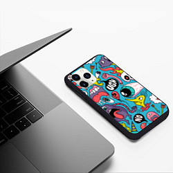 Чехол iPhone 11 Pro матовый Паттерн в стиле поп-арт, цвет: 3D-черный — фото 2