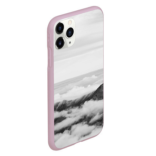 Чехол iPhone 11 Pro матовый Горы и туман / 3D-Розовый – фото 2