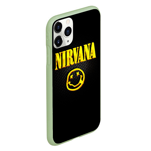 Чехол iPhone 11 Pro матовый NIRVANA соты / 3D-Салатовый – фото 2