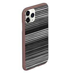 Чехол iPhone 11 Pro матовый Black and white thin stripes Тонкие полосы, цвет: 3D-коричневый — фото 2