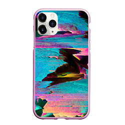 Чехол iPhone 11 Pro матовый Multicolored vanguard glitch, цвет: 3D-розовый