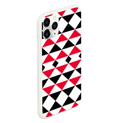Чехол iPhone 11 Pro матовый Geometric shapes triangles, цвет: 3D-белый — фото 2