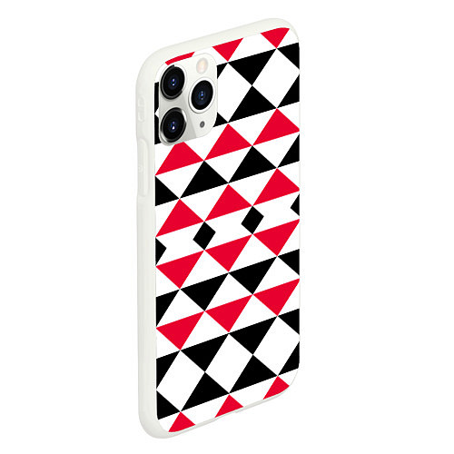 Чехол iPhone 11 Pro матовый Geometric shapes triangles / 3D-Белый – фото 2