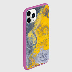 Чехол iPhone 11 Pro матовый Извержение Красок, цвет: 3D-фиолетовый — фото 2