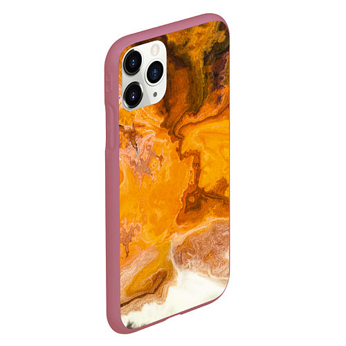 Чехол iPhone 11 Pro матовый Смерч Красок / 3D-Малиновый – фото 2