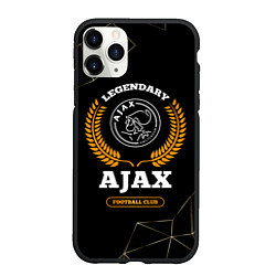 Чехол iPhone 11 Pro матовый Лого Ajax и надпись Legendary Football Club на тем, цвет: 3D-черный