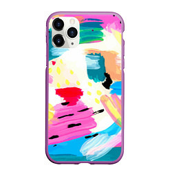 Чехол iPhone 11 Pro матовый Всплески красок Лето, цвет: 3D-фиолетовый