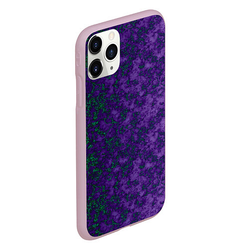 Чехол iPhone 11 Pro матовый Marble texture purple green color / 3D-Розовый – фото 2