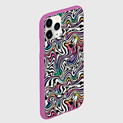Чехол iPhone 11 Pro матовый Цветная оптическая иллюзия, цвет: 3D-фиолетовый — фото 2
