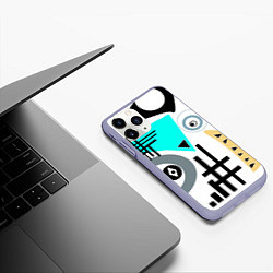 Чехол iPhone 11 Pro матовый Абстрактный современный дизайн, цвет: 3D-светло-сиреневый — фото 2