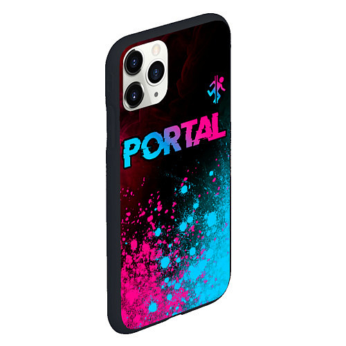 Чехол iPhone 11 Pro матовый Portal Neon Gradient / 3D-Черный – фото 2