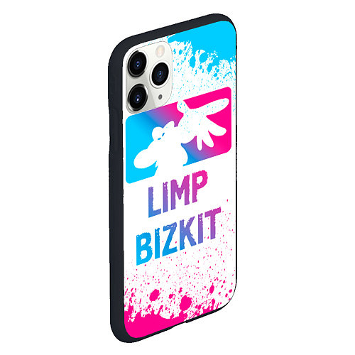 Чехол iPhone 11 Pro матовый Limp Bizkit Neon Gradient / 3D-Черный – фото 2