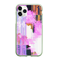 Чехол iPhone 11 Pro матовый Glitch art Fashion trend, цвет: 3D-салатовый