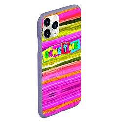 Чехол iPhone 11 Pro матовый Game time Абстрактный полосатый узор, цвет: 3D-серый — фото 2