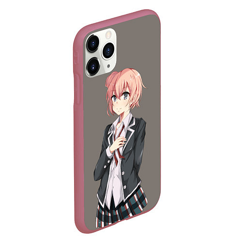 Чехол iPhone 11 Pro матовый Юи Юигахама OreGairu / 3D-Малиновый – фото 2