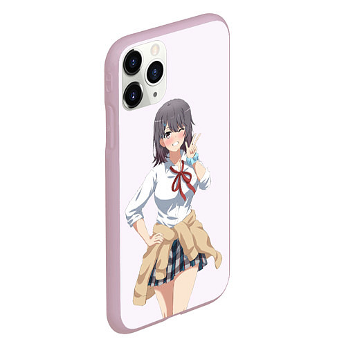 Чехол iPhone 11 Pro матовый МЭГУРИ ШИРОМЭГУРИ OreGairu / 3D-Розовый – фото 2