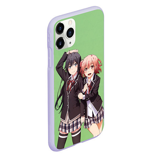 Чехол iPhone 11 Pro матовый Юи и Юкино OreGairu / 3D-Светло-сиреневый – фото 2