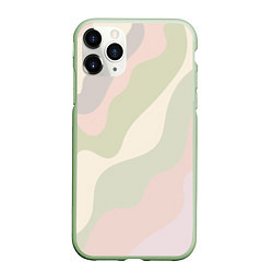 Чехол iPhone 11 Pro матовый Произвольные цветные полосы colored stripes, цвет: 3D-салатовый