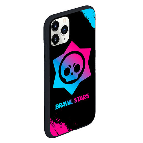 Чехол iPhone 11 Pro матовый Brawl Stars Neon Gradient / 3D-Черный – фото 2