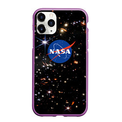 Чехол iPhone 11 Pro матовый Самое четкое изображение ранней Вселенной NASA Лог, цвет: 3D-фиолетовый