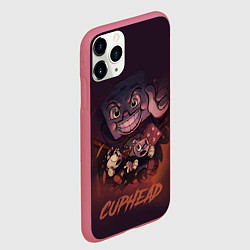 Чехол iPhone 11 Pro матовый Cuphead - Король кости, цвет: 3D-малиновый — фото 2