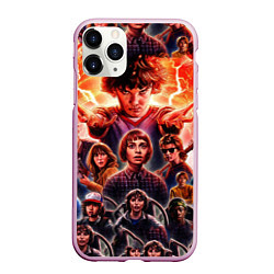 Чехол iPhone 11 Pro матовый Stranger Things Арт, цвет: 3D-розовый