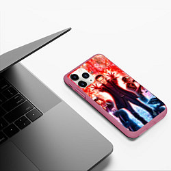 Чехол iPhone 11 Pro матовый Stranger Things Странные Дела, цвет: 3D-малиновый — фото 2