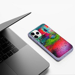 Чехол iPhone 11 Pro матовый Pointillism Art Fashion trend, цвет: 3D-светло-сиреневый — фото 2