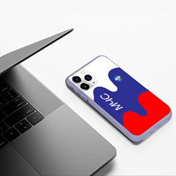 Чехол iPhone 11 Pro матовый МЧС - флаг России, цвет: 3D-светло-сиреневый — фото 2