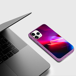 Чехол iPhone 11 Pro матовый Неоновая палитра цветов - Красный, цвет: 3D-фиолетовый — фото 2